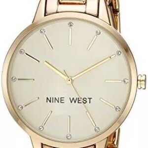 Nine West Gold Minimalist Watch with Bracelet Band